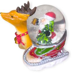  Téli utazás - dekoratív karácsonyi hógömb szánkóval és Mikulással 11 cm (1228093)