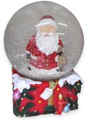  Arany szalag - karácsonyi hógömb Mikulással 8 cm (1228054)