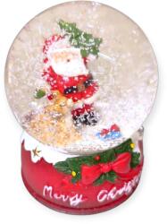  Boldog karácsonyt Mikulás hógömb piros alapon 9 cm (1241623)