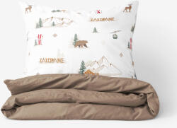 Goldea lenjerie de pat din 100% bumbac duo - zakopane cu maro cafea 200 x 200 și 2buc 50 x 70 cm Lenjerie de pat