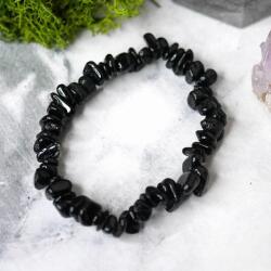 AWM Fekete achát ásvány karkötő (AWCB-04)