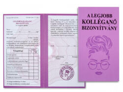  A legjobb kolléganő bizonyítványa - vicces, kedves ajándék munkatársnak (CQ04411)