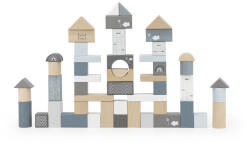 Label Label Label-Label 50 darabos fa építőkocka készlet - Kék építőjáték