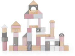 Label Label Label-Label 50 darabos rózsaszín építőkocka készlet - Fa építőkockák