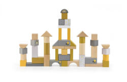 Label Label Label-Label 50 darabos fa építőkocka készlet - Sárga építőkocka