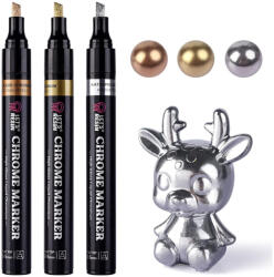  Let's Resin tükörkróm fémhatású filctoll készlet - arany, ezüst és réz színekben