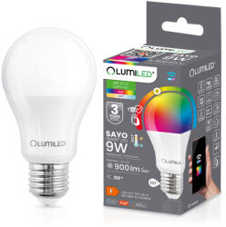 Lumileds LED izzó E27 A60 9W = 60W 900lm RGB CCT fényerőszabályozható intelligens TUYA WiFi SMART SAYO LUMILED