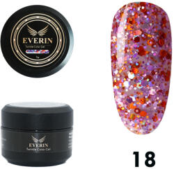 Everin Twinkle Color Gel EVERIN 5ml - 18 | Gel Color Violet-Roșiatic cu Sclipici Holografic pentru Manichiură Profesională (TE18)
