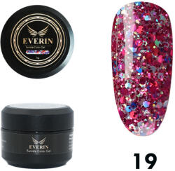 Everin Gel Roz Intens cu Paiete Holografice Everin Twinkle 19 5g (TE19)