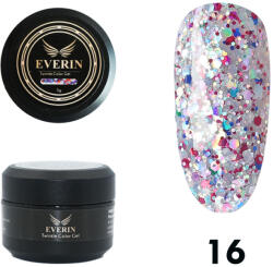Everin Twinkle Color Gel EVERIN 5ml - 16 | Gel Color Transparent cu Sclipici Multicolor pentru Manichiură Profesională (TE16)