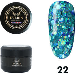 Everin Gel Turcoaz-Aqua cu Paiete Holografice Everin Twinkle 22 5g (TE22)