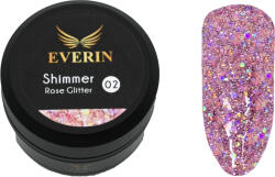 Everin Gel Color Shimmer Rose Glitter EVERIN 5ml - 02 | Gel Roz Sclipici Holografic pentru Manichiură Profesională (SRG-02)