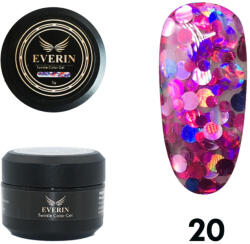 Everin Twinkle Color Gel EVERIN 5ml - 20 | Gel Color Fuchsia Holografic cu Sclipici Irizat pentru Manichiură Profesională (TE20)