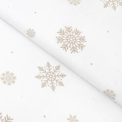 Goldea pamutvászon - hópelyhek fehéren 160 cm