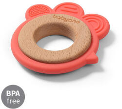 Babyono Inel dentitie siliconlemn Babyono Hen corai 1075 03 (1075/03)
