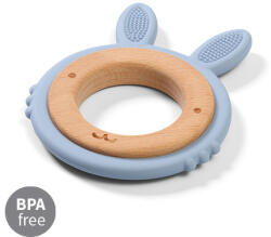 Babyono Inel de dentitie siliconlemn Babyono iepuras albastru 1076 03 (1076/03)