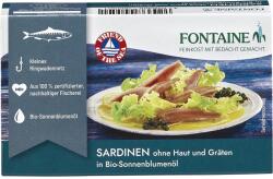 Fontaine File de sardine fara oase, cu piele, in ulei bio de floarea-soarelui 120g