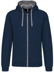 Kariban KA466 KONTRASZTOS KAPUCNIS VÉGIG CIPZÁRAS PULÓVER (ka466nv/fg-3xl)