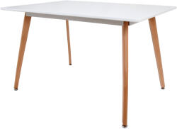 AMOSHOP Masa dining 120x80 - blat MDF negru - picioare fag (MDN-12080-ALB)