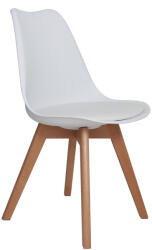 AMOSHOP Scaun bucatarie piele ecologica - cadru lemn, alb (SC-FAG-ALB)
