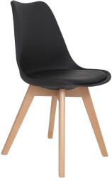 AMOSHOP Scaun bucatarie piele ecologica - cadru lemn, negru (SC-FAG-NEGRU)