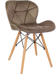 AMOSHOP Scaun bucatarie catifea, cadru de lemn, maro, 73 x 47 cm (SBC-7347-MARO)