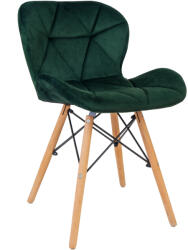 AMOSHOP Scaun bucatarie catifea, cadru de lemn, verde, 73 x 47 cm (SBC-7347-VERDE)