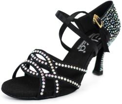 Elza Pantofi de dans pentru femei Elza - 713 negru 7, 5 cm Flare Mărime: 37