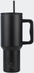 Estia Home Art Straw Tumbler XL Save the Aegean Reciclabil Pahar cu mâner Termos Oțel inoxidabil Fără BPA 1.2lt negru miezul nopții cu Pai și Mâner 01-32180 (01-32180)