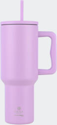 Estia Home Art Straw Tumbler XL Save the Aegean Reciclabil Pahar cu mâner Termos Oțel inoxidabil Fără BPA 1.2lt Lavender Purple cu Pai și Mâner 01-32227 (01-32227)