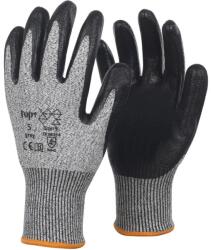 TOP 5 nitril mártott kevertszálas vágásbiztos védőkesztyű, gumírozott mandzsetta 10 (HATOP_5-10)