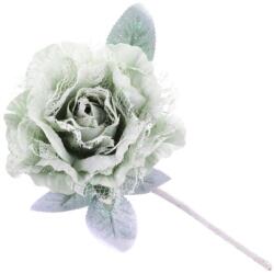 MagicHome virág, bazsarózsa levéllel, világoszöld, szár, virágméret: 12 cm, virághossz: 23 cm (ST8090521)