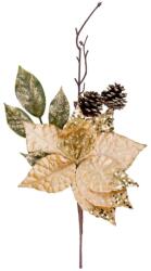 MagicHome MagicHome karácsonyi ág, mikulásvirággal, arany, 34 cm (ST8091533)