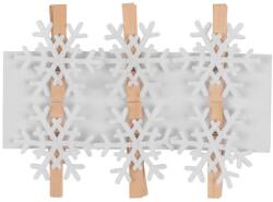 MagicHome MagicHome karácsonyi Woodeco dekoráció, Hópehely, 4 cm (ST8090162)