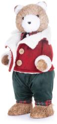 MagicHome MagicHome karácsonyi dekoráció, Medve piros kabáttal, 18 x 22 x 41 cm (ST8091185)