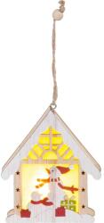 MagicHome MagicHome karácsonyi dekoráció, Hóember házikóban, LED, felfüggeszthető, 9, 2 x 3 x 10, 4 cm (ST8091478)