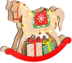 MagicHome MagicHome karácsonyi dekoráció, Fa lovacska, 12 LED, meleg fehér szín 25 x 4 x 21 cm (ST8091484)