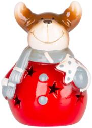 MagicHome MagicHome karácsonyi dekoráció, Mosolygó rénszarvas, LED, terrakotta, 8, 5 x 8, 2 x 12, 5 cm (ST8091301)