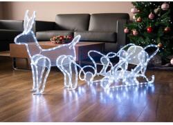 MagicHome MagicHome karácsonyi dekoráció, Rénszarvas szánnal, 312 LED hideg fehér, 230 V, 50 Hz, kültér, 59 x (ST8091128)