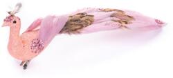 MagicHome Madár MagicHome karácsony, rózsaszín páva csipesszel, 23 cm (ST8091197)