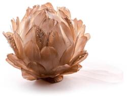 MagicHome MagicHome karácsonyi Flower dekoráció, arany, felfüggeszthető, pelyhes, 10 cm (ST8090791)