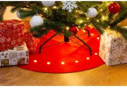 MagicHome MagicHome karácsonyi piros szőnyeg, csillagokkal, 22 LED, meleg fehér, 2x AA, 90 cm (ST8091494)