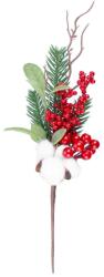 MagicHome MagicHome karácsonyi ág, bogyókkal és pamuttal, 34 cm (ST8091555)