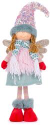 MagicHome MagicHome karácsonyi szobor, Angyal lány piros cipőben, rózsaszín-zöld, 17 x 10 x 64 cm (ST8091355)