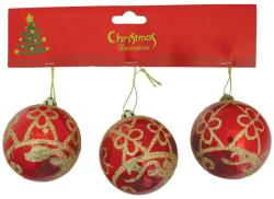 MagicHome MagicHome karácsonyi gömbök, 3 db, csillámos arany, 6 cm (ST2170428)