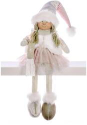 MagicHome MagicHome karácsonyi dekoráció, Kislány rózsaszín szoknyában, 33 cm (ST8090605)