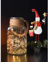MagicHome MagicHome karácsonyi dekoráció, Üvegkorsó, 30 LED meleg fehér, 3x AAA, IP 44, külső, 13 x 23, 5 cm (ST8091148)