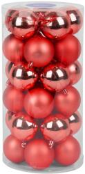 MagicHome MagicHome karácsonyi gömbök, 30 db, 6 cm, piros, mix, karácsonyfára (ST8091049)