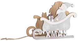 MagicHome MagicHome karácsonyi Woodeco dekoráció, Mikulás szánon, 19 x 15 cm (ST8090122)