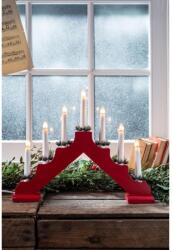MagicHome MagicHome karácsonyi gyertyatartó, 7 LED meleg fehér, piros, 2x AA, belső, 39 x 31 cm (ST8091210)